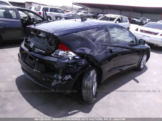 JHMZF1D69BS009974 - 2011 HONDA CR-Z EX BLACK photo 4