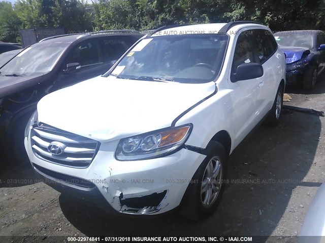 5XYZGDAB2CG129169 - 2012 HYUNDAI SANTA FE GLS WHITE photo 2