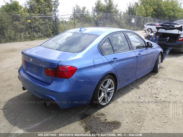 WBA3B9G53DNP39687 - 2013 BMW 335 XI BLUE photo 4