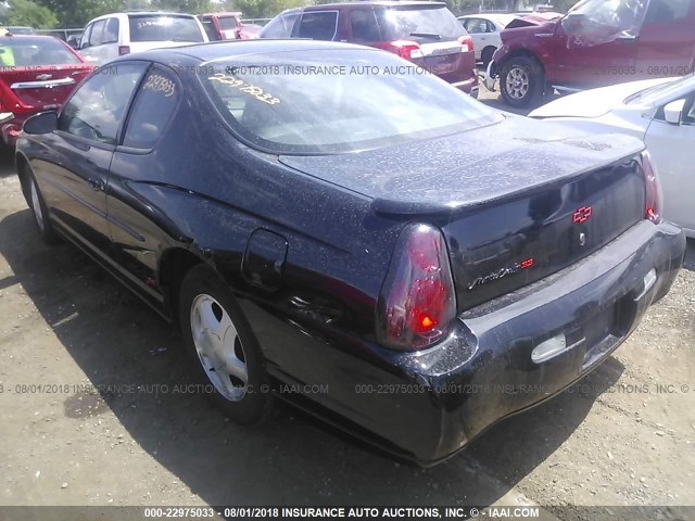 2G1WX12K539195624 - 2003 CHEVROLET MONTE CARLO SS შავი ფოტო 3