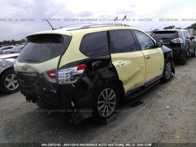 5N1CR2MN2EC661888 - 2014 NISSAN PATHFINDER HYBRID/SV/SL/PLATINUM BLACK photo 4