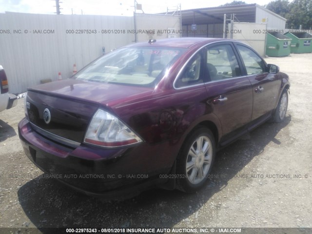 1MEHM42W08G612524 - 2008 MERCURY SABLE PREMIER MAROON photo 4