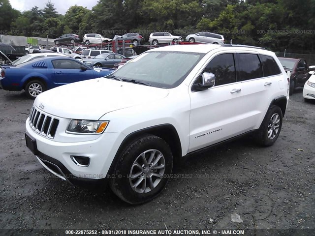 1C4RJEBGXFC734826 - 2015 JEEP GRAND CHEROKEE LIMITED WHITE photo 2