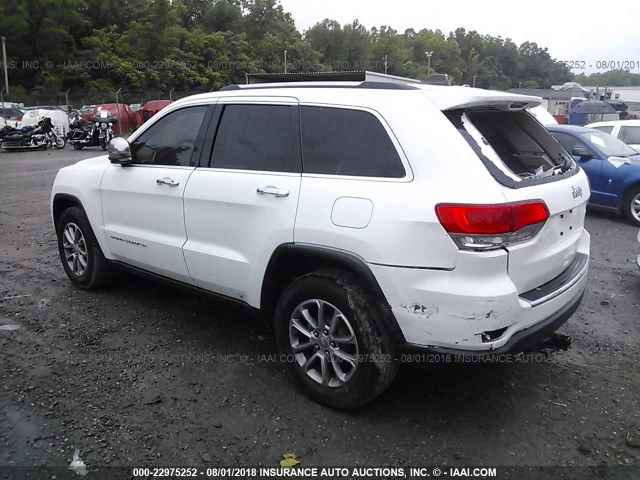 1C4RJEBGXFC734826 - 2015 JEEP GRAND CHEROKEE LIMITED WHITE photo 3