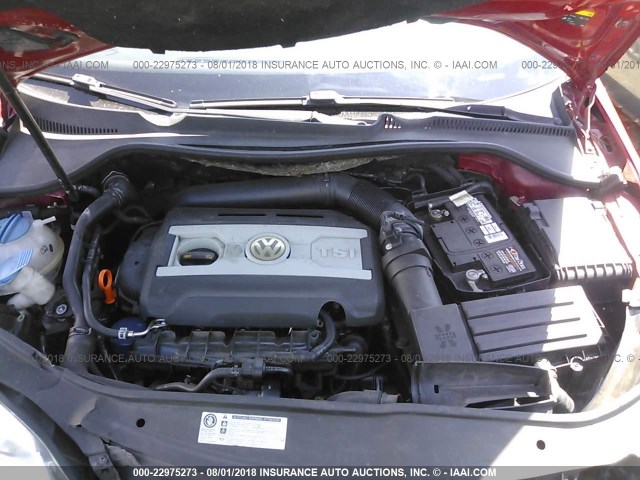 3VWRA71K78M164283 - 2008 VOLKSWAGEN JETTA WOLFSBURG 红色 照片 10