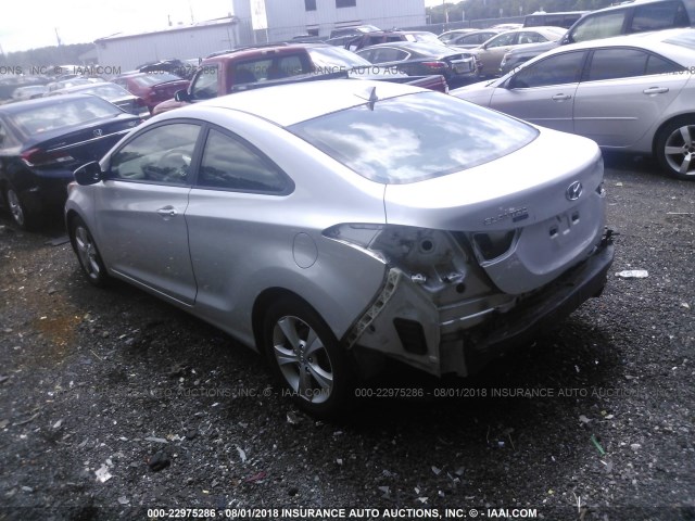 KMHDH6AE3DU016825 - 2013 HYUNDAI ELANTRA COUPE GS/SE SILVER photo 3