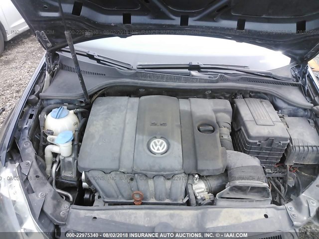 WVWDB7AJ0AW334944 - 2010 VOLKSWAGEN GOLF GRAY photo 10
