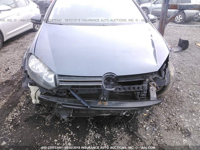 WVWDB7AJ0AW334944 - 2010 VOLKSWAGEN GOLF GRAY photo 6