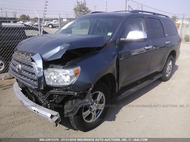 5TDBY68A78S004010 - 2008 TOYOTA SEQUOIA LIMITED Light Blue photo 2