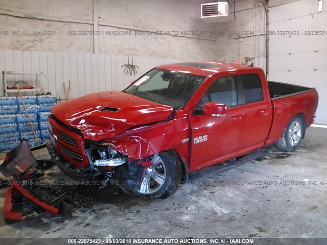 1C6RR7HT0GS346270 - 2016 RAM 1500 SPORT RED photo 2