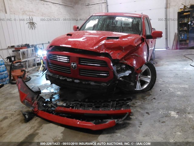 1C6RR7HT0GS346270 - 2016 RAM 1500 SPORT RED photo 6