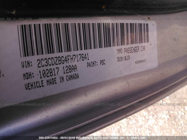 2C3CDZBG4FH717641 - 2015 DODGE CHALLENGER SXT PLUS SILVER photo 9