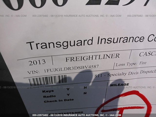 1FUJGLDR3DSBV4587 - 2013 FREIGHTLINER CASCADIA 125  BLUE photo 10