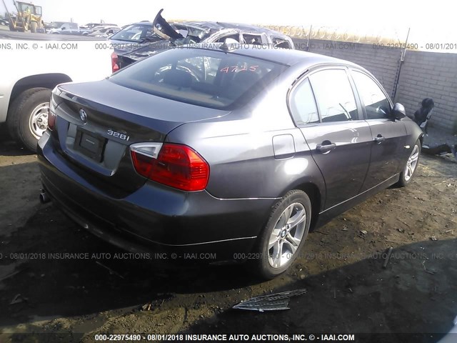 WBAVC53598FZ86653 - 2008 BMW 328 I SULEV GRAY photo 4