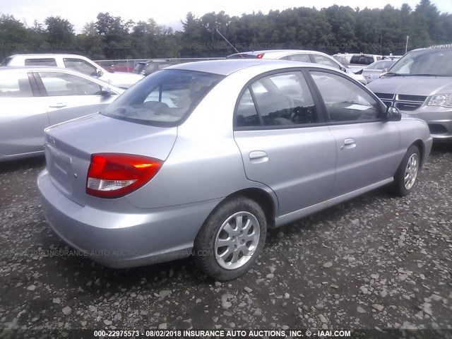 KNADC125656399537 - 2005 KIA RIO GRAY photo 4