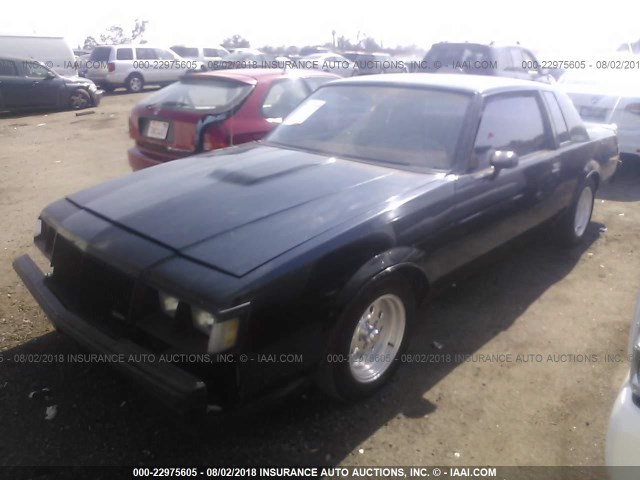 1G4GM1178HP417711 - 1987 BUICK REGAL LIMITED BLACK photo 2