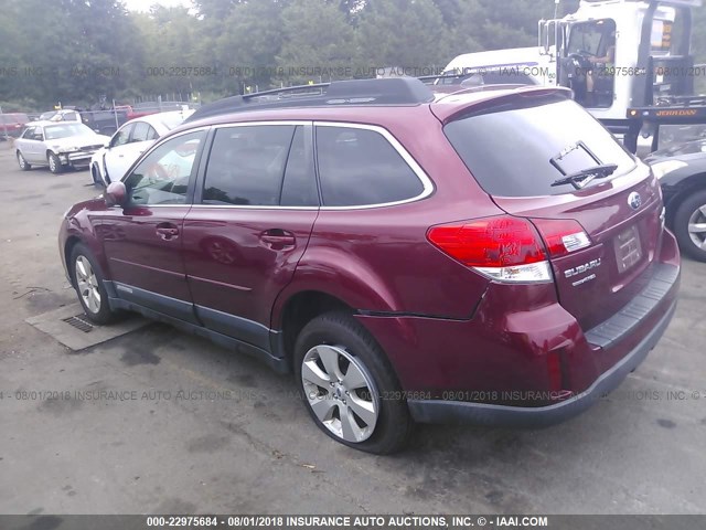 4S4BRBKC9C3222178 - 2012 SUBARU OUTBACK 2.5I LIMITED RED photo 3