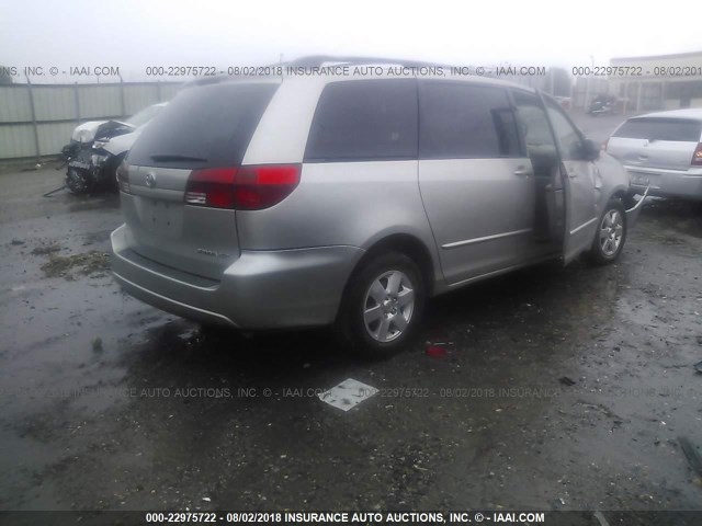 5TDZA22CX4S204296 - 2004 TOYOTA SIENNA XLE/XLE LIMITED SILVER photo 4