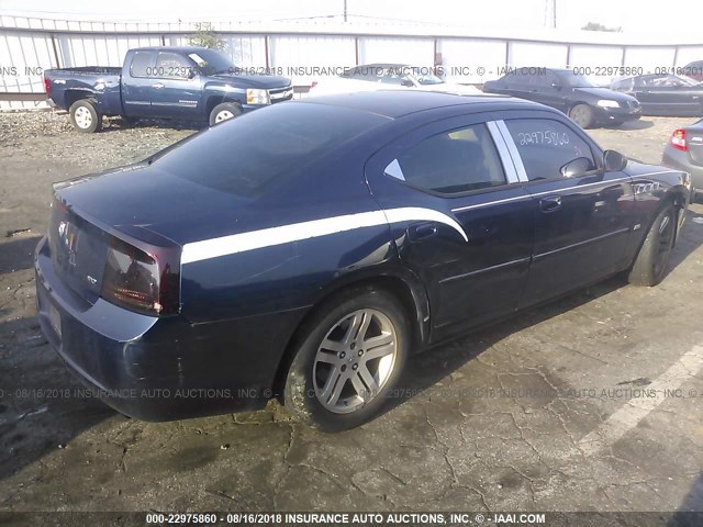 2B3KA43GX6H444885 - 2006 DODGE CHARGER SE/SXT BLUE photo 4