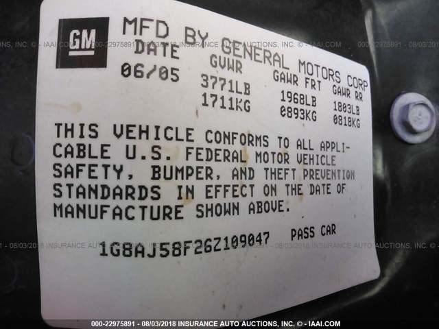 1G8AJ58F26Z109047 - 2006 SATURN ION LEVEL 2 红色 照片 9