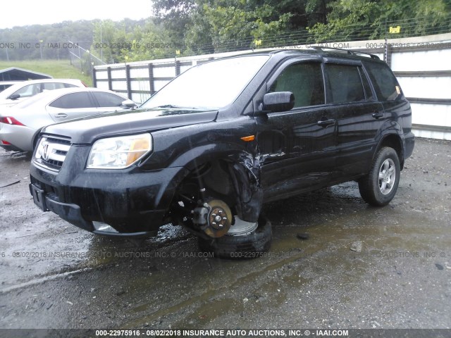 5FNYF28348B000141 - 2008 HONDA PILOT SE BLACK photo 2