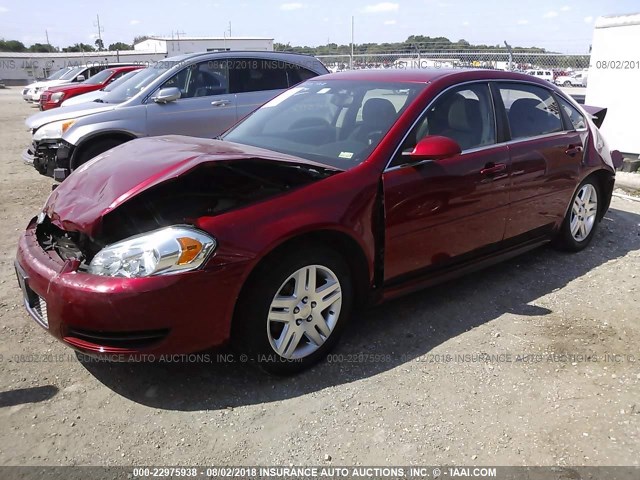 2G1WB5E37E1153483 - 2014 CHEVROLET IMPALA LIMITED LT MAROON photo 2