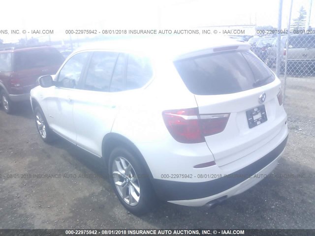 5UXWX9C51D0A32822 - 2013 BMW X3 XDRIVE28I WHITE photo 3