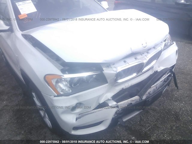 5UXWX9C51D0A32822 - 2013 BMW X3 XDRIVE28I WHITE photo 6