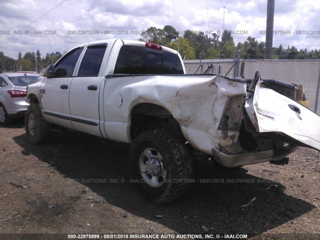 1D7KS28CX7J525543 - 2007 DODGE RAM 2500 ST/SLT WHITE photo 3