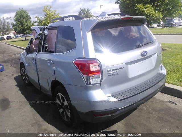 JF2SJARC3HH521320 - 2017 SUBARU FORESTER 2.5I LIMITED SILVER photo 3