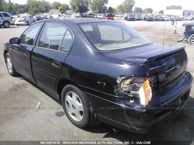 1G1NE52J416123303 - 2001 CHEVROLET MALIBU LS შავი ფოტო 3