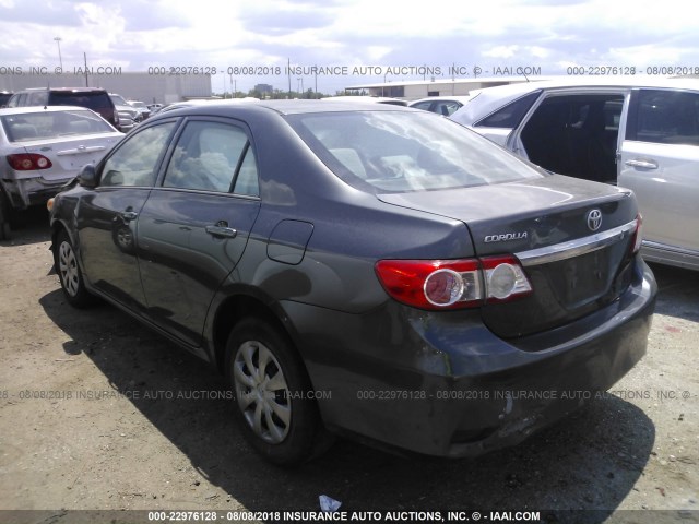 2T1BU4EEXCC867568 - 2012 TOYOTA COROLLA S/LE GRAY photo 3