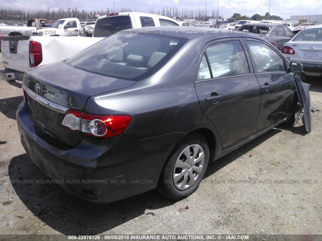 2T1BU4EEXCC867568 - 2012 TOYOTA COROLLA S/LE GRAY photo 4