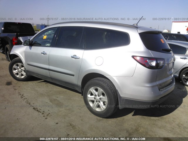 1GNKRFKD0EJ153942 - 2014 CHEVROLET TRAVERSE LS SILVER photo 3