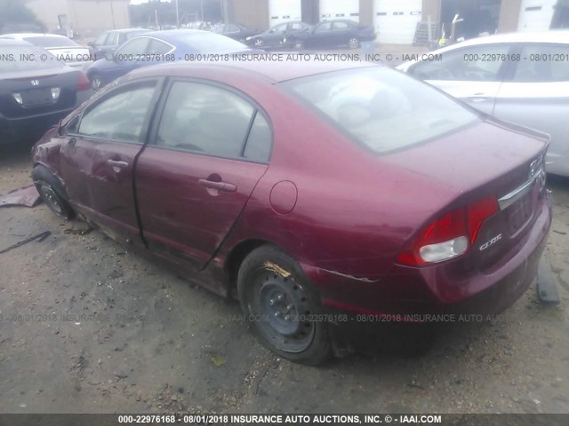 2HGFA1F56BH542123 - 2011 HONDA CIVIC LX RED photo 3