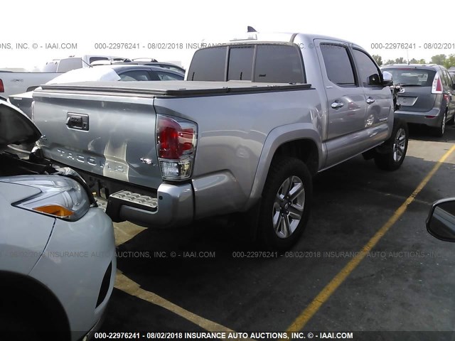 3TMGZ5AN0GM024057 - 2016 TOYOTA TACOMA DOUBLE CAB/LTD SILVER photo 4