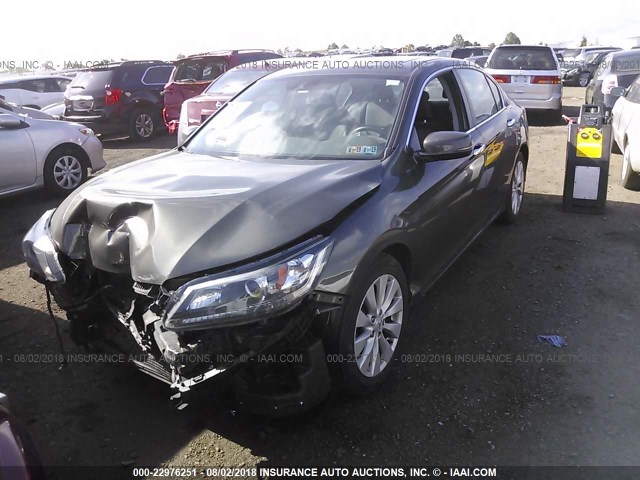 1HGCR2F86EA204655 - 2014 HONDA ACCORD EXL GRAY photo 2