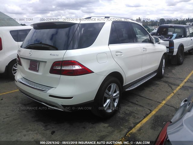 4JGDA5HB3EA386167 - 2014 MERCEDES-BENZ ML 350 4MATIC WHITE photo 4