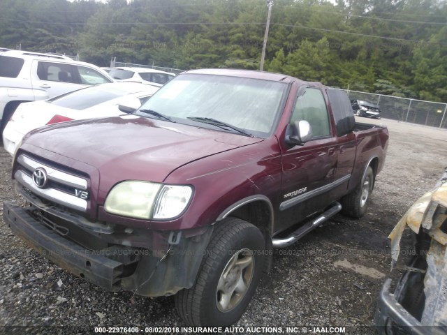 5TBRT34143S430546 - 2003 TOYOTA TUNDRA ACCESS CAB SR5 RED photo 2