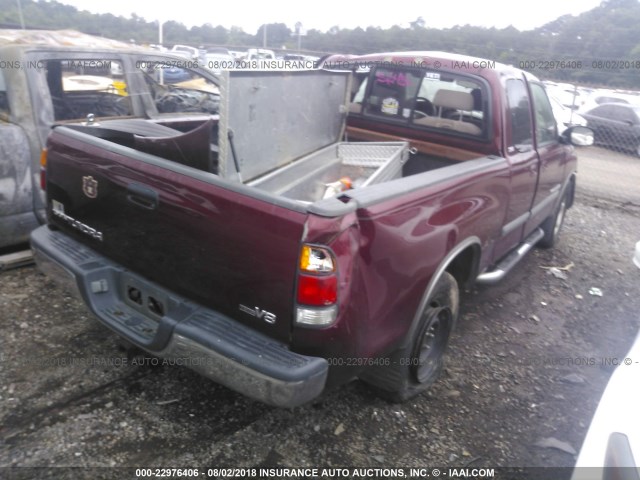 5TBRT34143S430546 - 2003 TOYOTA TUNDRA ACCESS CAB SR5 RED photo 4