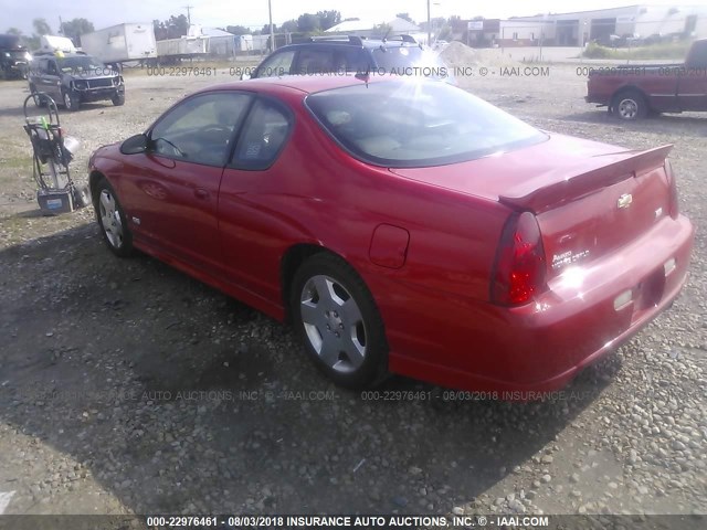 2G1WL15C169349637 - 2006 CHEVROLET MONTE CARLO SS RED photo 3