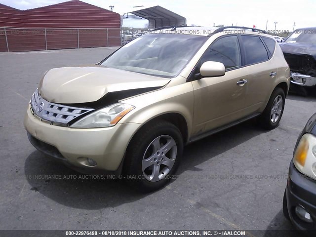 JN8AZ08T94W216719 - 2004 NISSAN MURANO SL/SE GOLD photo 2