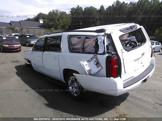 1GNSCJKC7FR266463 - 2015 CHEVROLET SUBURBAN C1500 LT WHITE photo 3