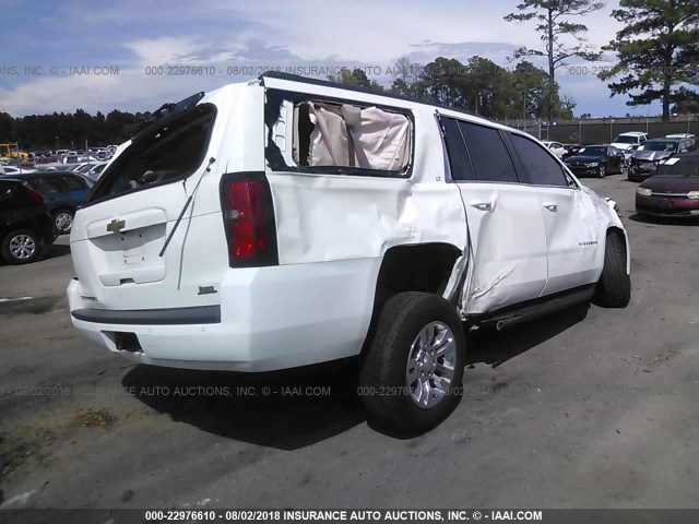 1GNSCJKC7FR266463 - 2015 CHEVROLET SUBURBAN C1500 LT WHITE photo 4