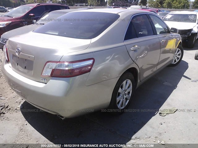 JTNBB46K873012212 - 2007 TOYOTA CAMRY NEW GENERAT HYBRID GOLD photo 4