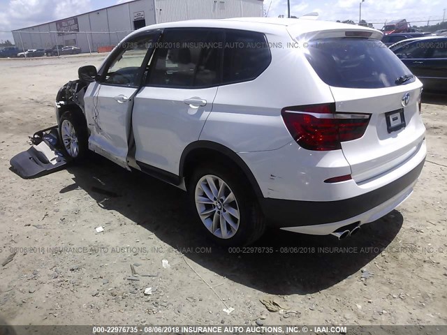 5UXWX9C56E0D37024 - 2014 BMW X3 XDRIVE28I WHITE photo 3