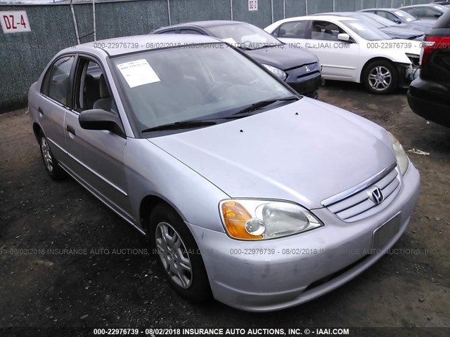 1HGES16561L057121 - 2001 HONDA CIVIC LX SILVER photo 1