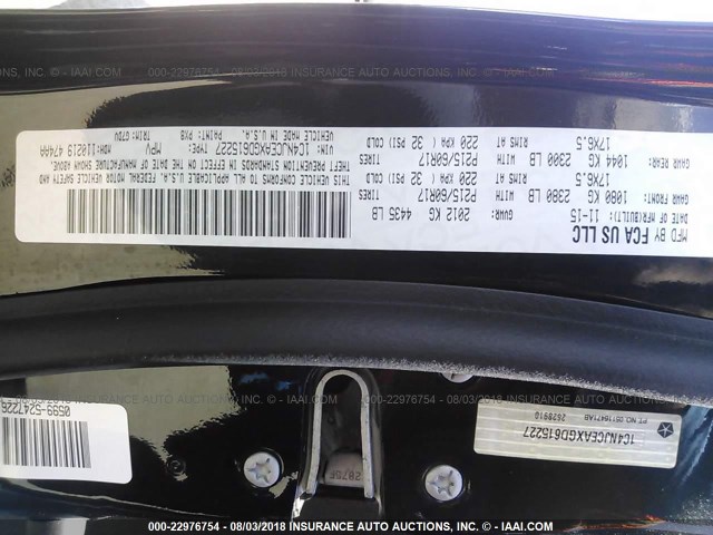 1C4NJCEAXGD615227 - 2016 JEEP COMPASS LATITUDE 黑色 照片 9