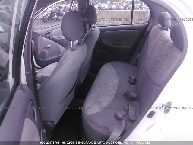 JTDBT123310199074 - 2001 TOYOTA ECHO WHITE photo 8