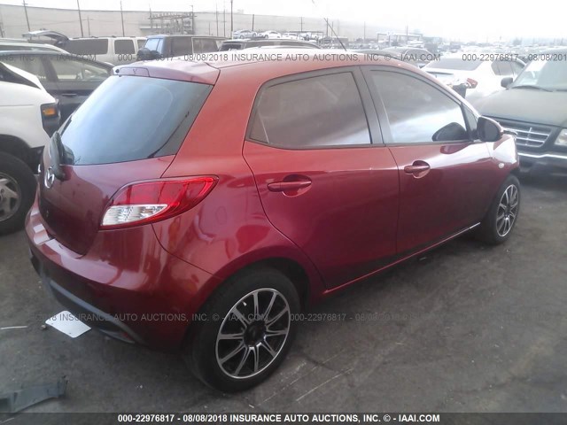 JM1DE1KZ3E0185897 - 2014 MAZDA MAZDA2 SPORT RED photo 4